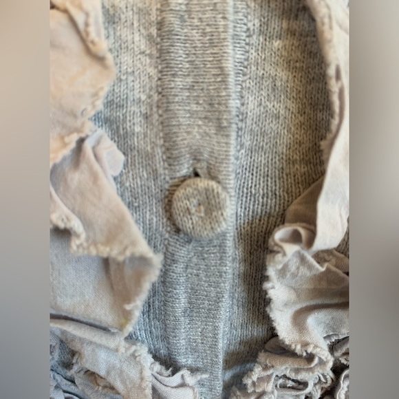 Alfred Sung Pure Grey Ruffle Cardigan - Picture 5 of 7